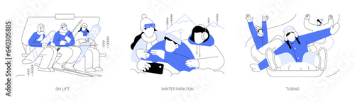 Winter park isolated cartoon vector illustrations se