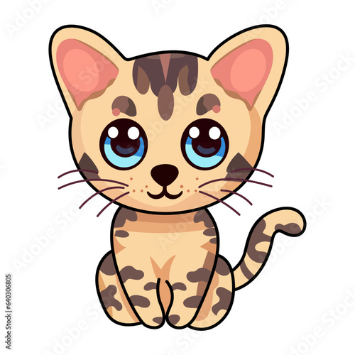 bengal cat cute kawaii vector illustration