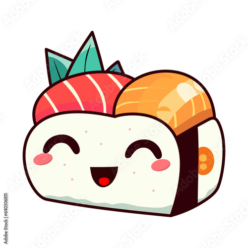 salmon sushi red red caviar cute kawaii