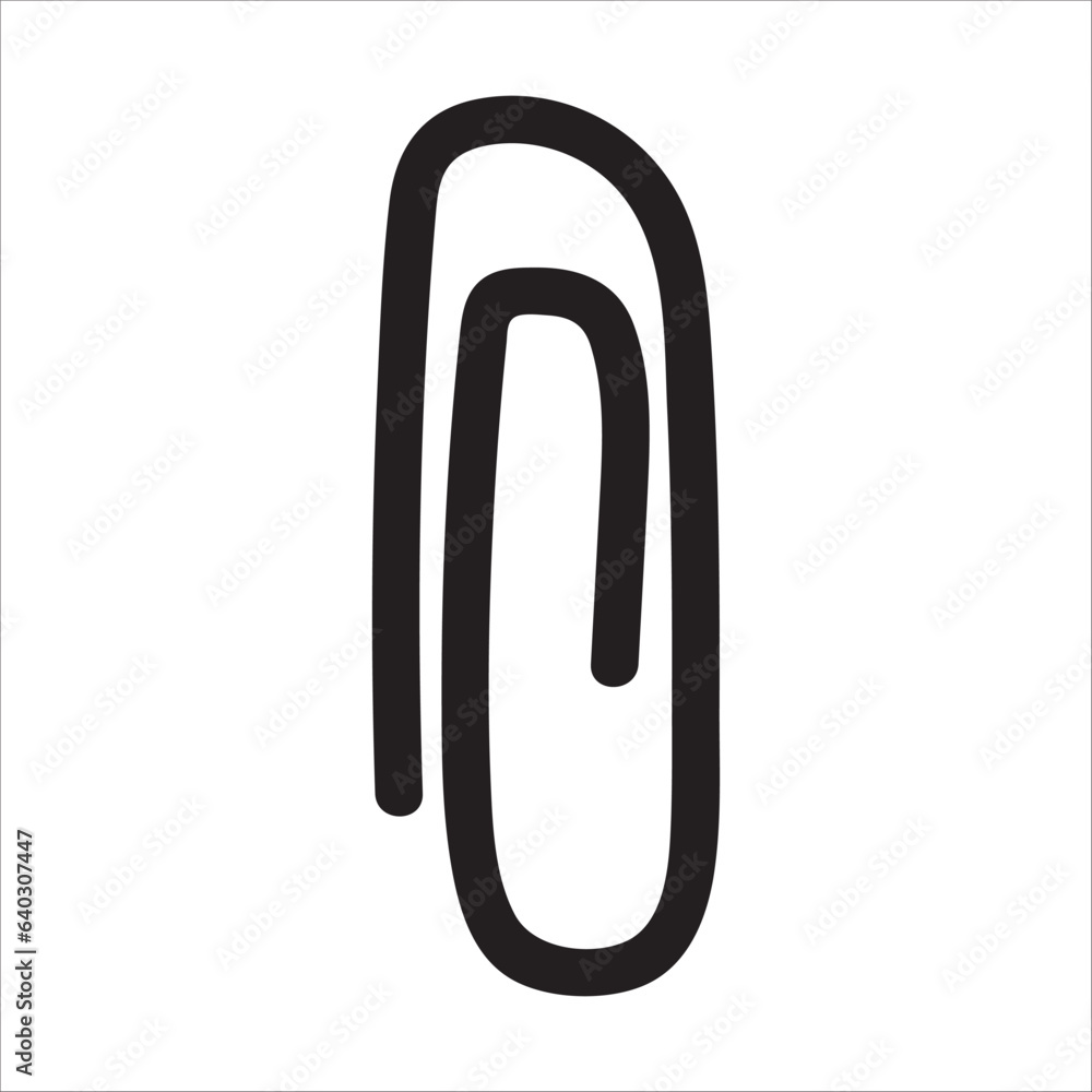 Paper clip doodle vector illustration isolated on white Paper clip doodle vector illustration isolated on white