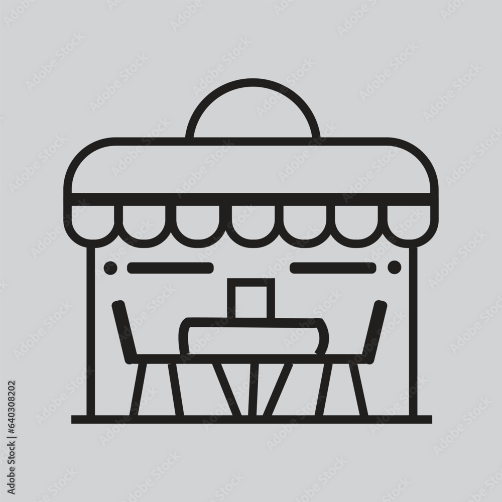 Restaurant sign, thin line design elements in outline style, and restaurant icon vector isolated on a white background Restaurant sign, thin line design elements in outline style, and restaurant icon vector isolated on a white background
