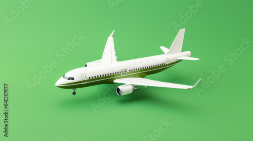 Wallpaper Mural Airplane green copyspace background. Sustainable travel, zero emissions and biofuel concept. Torontodigital.ca