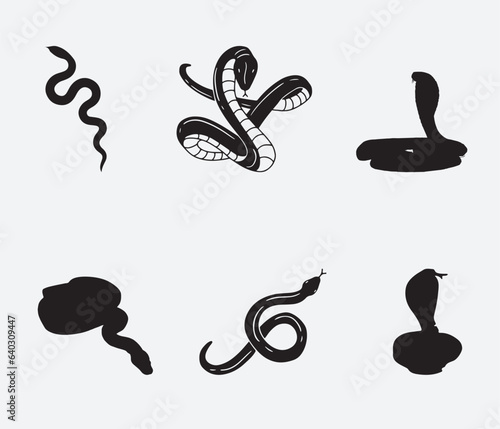 Vetor illustration Reptile snake or serpent flat icon for animal apps and websites