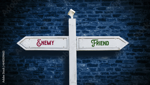 Street Sign to Friend versus Enemy photo