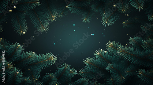 Christmas tree branches background  generative AI