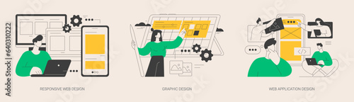 Graphic designer service abstract concept vector illustrations.