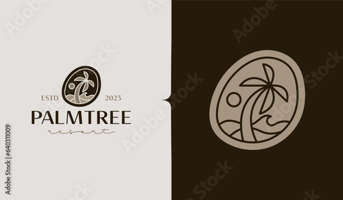 Palm Tree Logo Template. Universal creative premium symbol. Vector illustration. Creative Minimal design template. Symbol for Corporate Business Identity