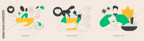 Nutrition plan abstract concept vector illustrations. photo