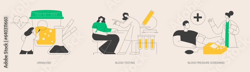 Clinical examination abstract concept vector illustrations.