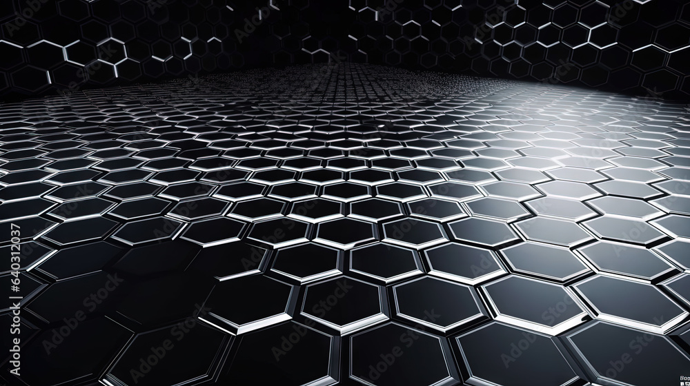 Obraz premium Abstract background with hexagonal tiles. Tech styled hex pattern.