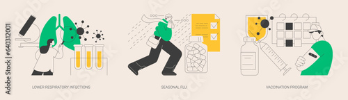 Contagious disease abstract concept vector illustrations.