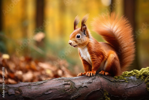 Red Squirrel in the autumn forest © Veniamin Kraskov
