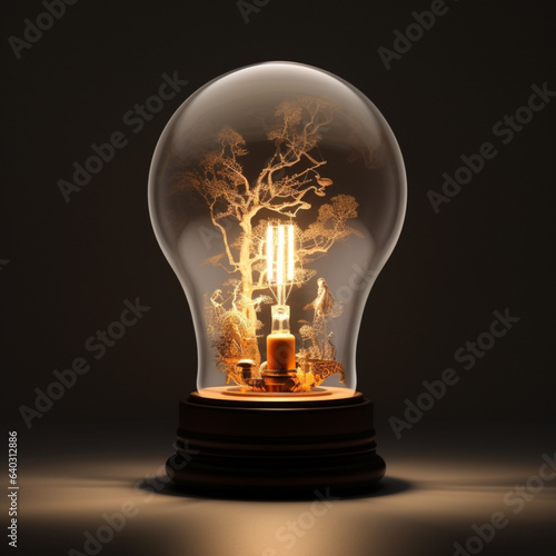 light bulb on black