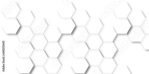 Seamless pattern with hexagons Pattern of white abstract hexagon wallpaper or background. Futuristic abstract honeycomb mosaic white technology background. geometric mesh cell texture.
