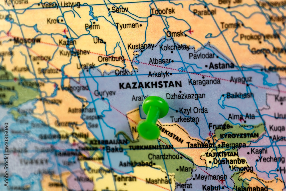 Kazakhstan on World Map