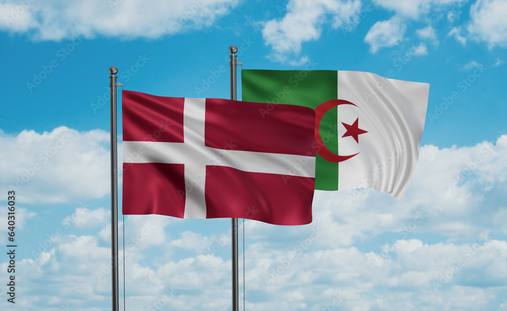 Denmark and Algeria national flag Denmark and Algeria national flag
