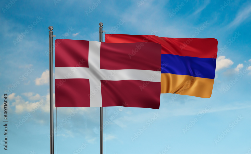 Armenia and Denmark flag Armenia and Denmark flag