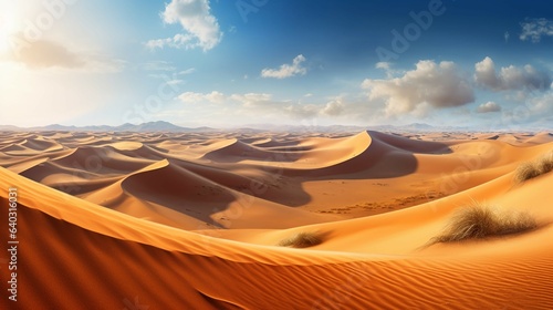 A panoramic view of the Sahara desert 