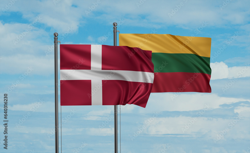 Lithuania and Denmark flag Lithuania and Denmark flag