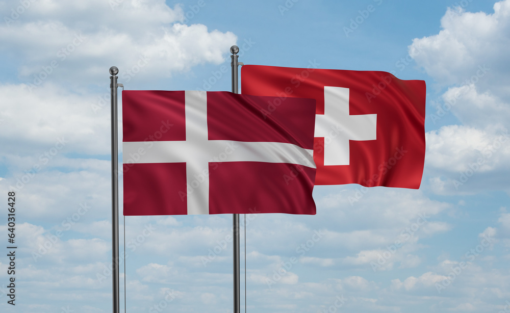 Switzerland and Denmark flag