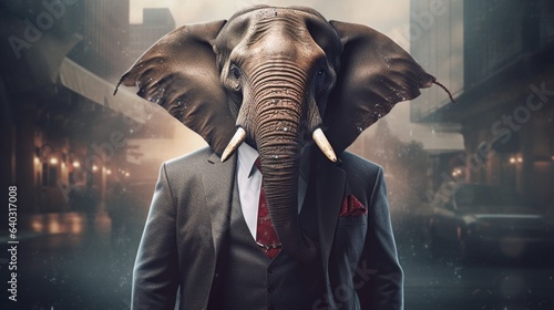 elephant in suit.Generative AI