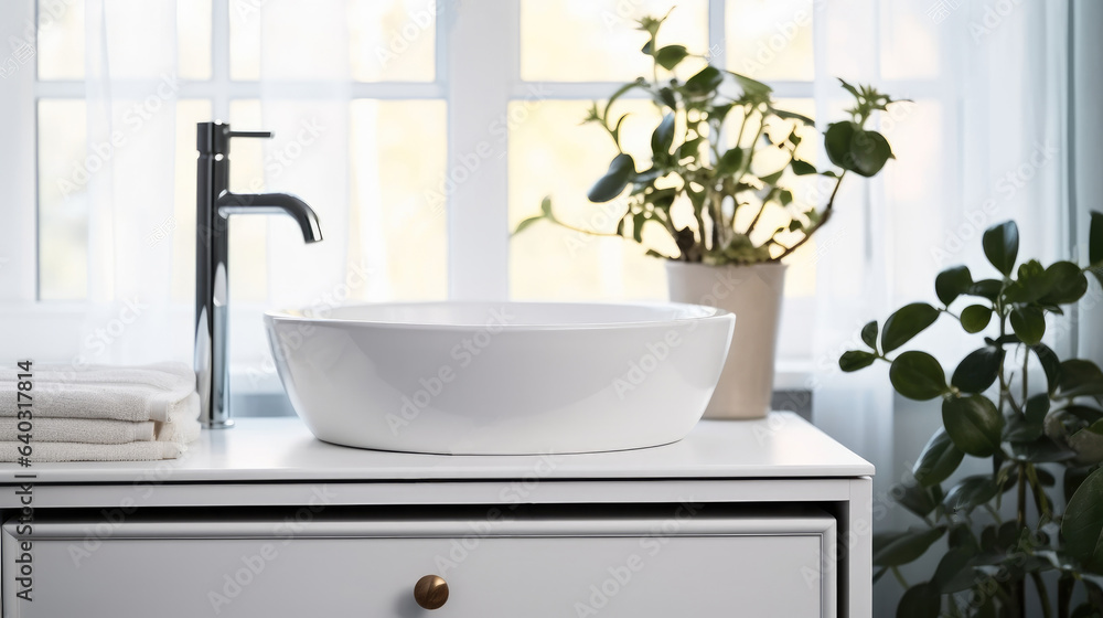 Fototapeta premium Bathroom Interiors, Modern of bathroom with sink bowl.