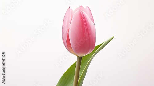 Image of tender beauty of a tulip on a white background.