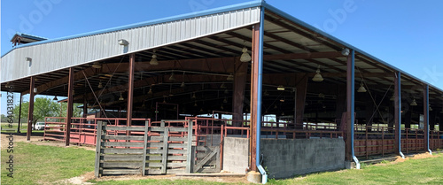 Interior of a horse or livestock arena.