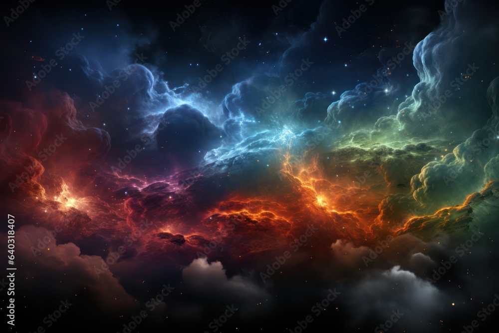 Spectacular Photo of Space. View of the Universe. Nebula Dance of Colors