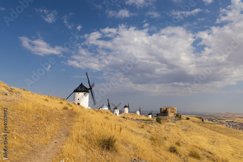 windmills and castle of Consuegra, Castilla La Mancha, Spain