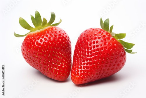 Delicious strawberries isolated on a white background. Good for any project. Generative AI