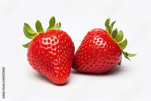 Delicious strawberries isolated on a white background. Good for any project. Generative AI