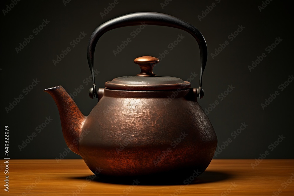 Antique bronze kettle design with long handle