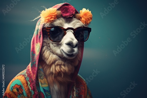Zen and Groove: Lama's Playful Persona in Hippy Attire