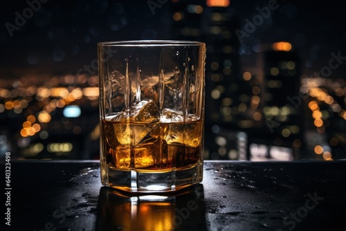 Subdued Luxury: Exploring the Intrigue of a Glass of Whiskey in a Dark and Moody Scene
