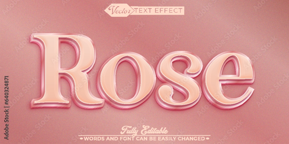 Luxury Pink Rose Vector Editable Text Effect Template