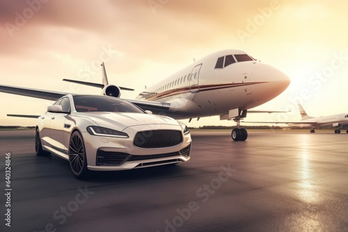 Luxury car jet. Generate Ai © nsit0108