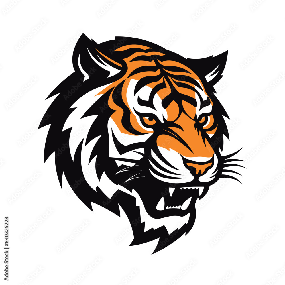 Esport vector logo tiger on white background side view, tiger icon, tiger head, tiger sticker Esport vector logo tiger on white background side view, tiger icon, tiger head, tiger sticker