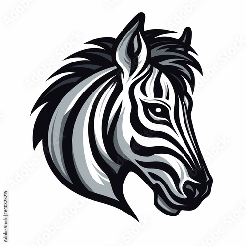 Esport vector logo zebra on white background side view  zebra icon  zebra head  zebra sticker