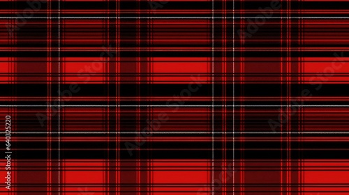 red, white and black seamless Checkered tartan fabric perfect for shirts or tablecloths, featuring a classic Scottish plaid design. Also great as a versatile backdrop or wallpaper.