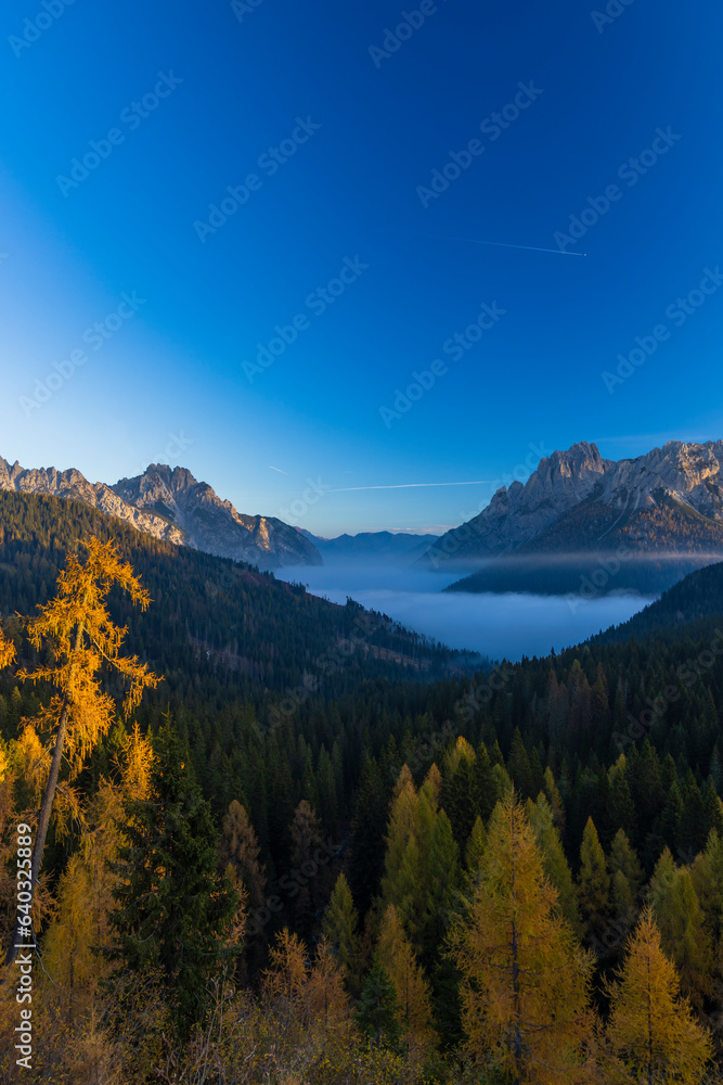 Obraz premium Landscape near Sella di Razzo and Sella di Rioda pass, Carnic Alps, Friuli-Venezia Giulia, Italy