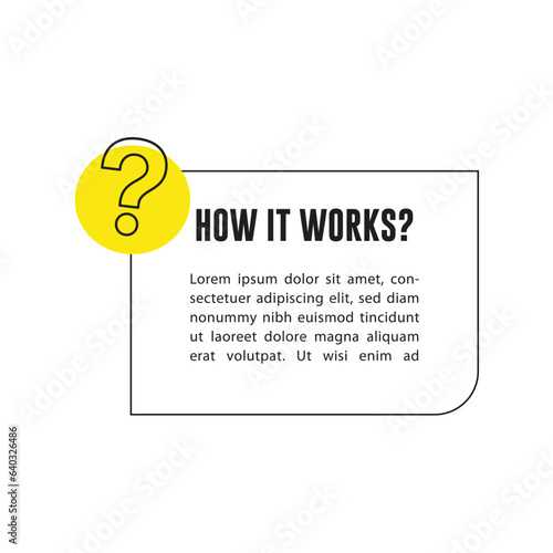 How It Works Infographic Template With Icon. Vector Illustration.