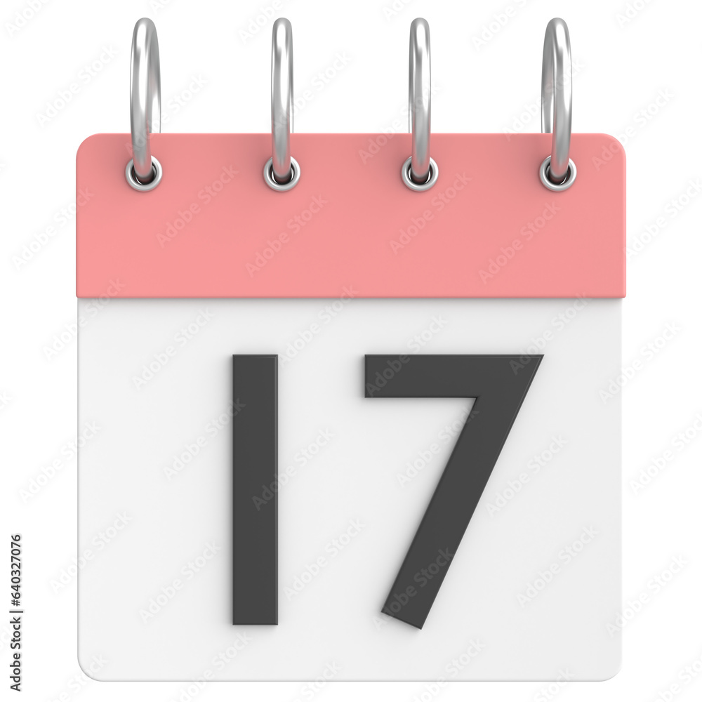 3D calendar. Day 17. Seventeenth day of the month. 3D illustration. 3D calendar. Day 17. Seventeenth day of the month. 3D illustration.