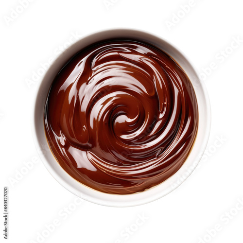 Delicious Bowl of Chocolate Sauce Isolated on a Transparent Background