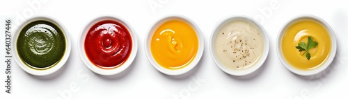 Assortment of Sauces Isolated on White Background. Generative ai