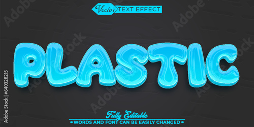 Blue Plastic Editable Text Effect Template