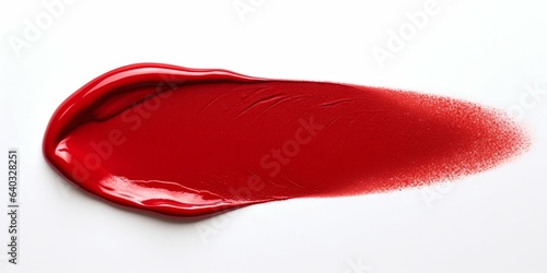Red Lipstick Swatch Vibrancy Isolated on White Background. Generative ai