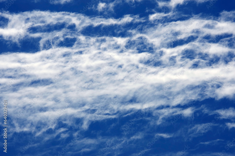 Vivid cloud formation in a blue sky
