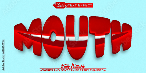 Dentist Tooth Mouth Vector Editable Text Effect Template
