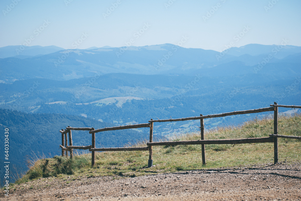 wooden fence in the mountains
